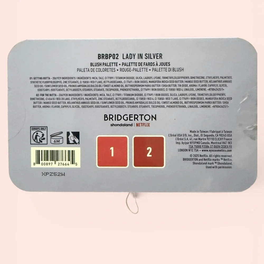 NYX Bridgerton Limited Edition Lady in Silver Palette with Purple Accents
